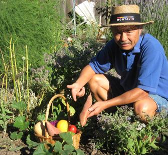 Edgar Lo in the garden.